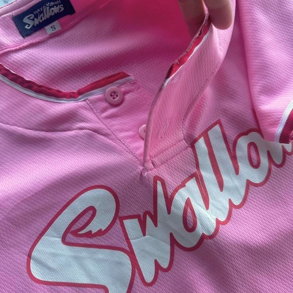 Japanese vintage baseball jersey half sleeve top - XS (size6) - Picture 4 of 6